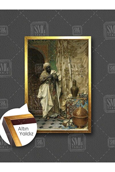 SML TABLO Etnik Kıyafetli Adam Ludwig Deutsch Antika Eşyalar Oryantal Sanat Ç...