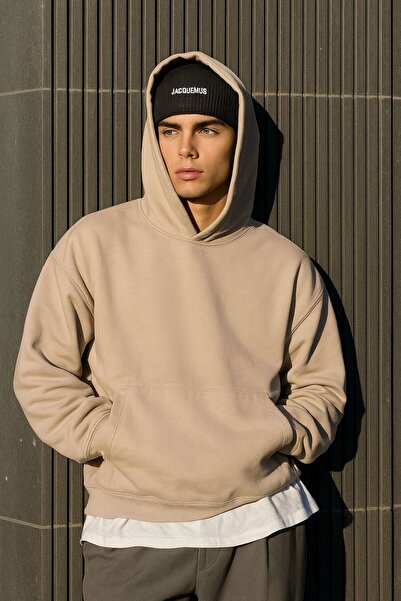 E-ROMA Hanorac unisex cu glugă, imprimat, din bumbac pieptănat cu 3 fire