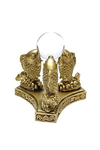 Feng Shui Trei crapi norocosi cu sfera din cristal