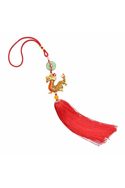 Feng Shui Amuleta cu dragon portocaliu cu pietre