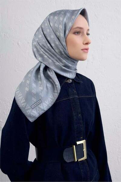 Armine Φουλάρι Sura Pure Silk 9412 - 80 Μπλε Μικτό σχέδιο