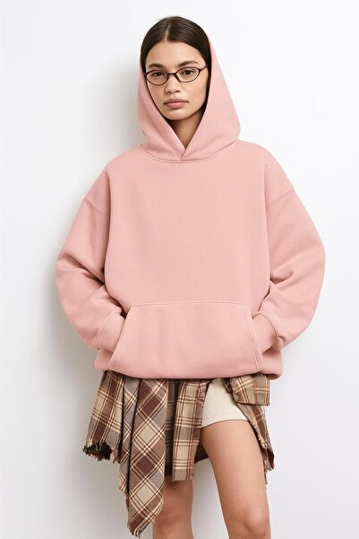 BENROMA سترة رياضية بقلنسوة مطبوعة من القطن الممشط بثلاث خيوط للجنسين