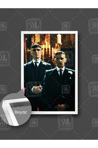 SML TABLO Peaky Blinders Dizisi Takım Elbise Thomas Shelby Çerçeveli Dikey Ka...