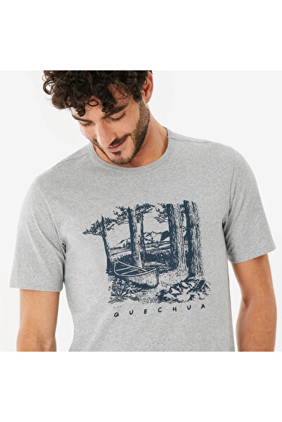 Decathlon Quechua Erkek Outdoor Tişört - Gri - NH100