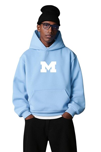 DM DOLCE MORE Hanorac unisex cu glugă, din bumbac pieptănat cu 3 fire, cu imp...