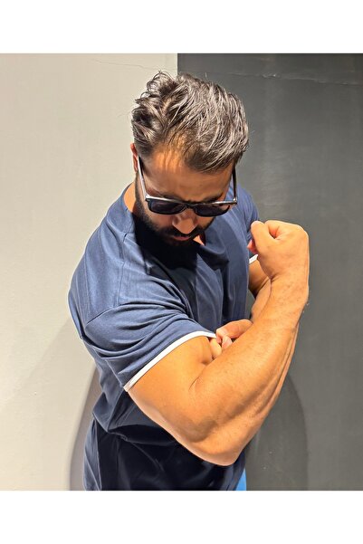 Bas Body FitnessWear Tricou oversize cu mânecă îngustă, albastru marin, fără ...