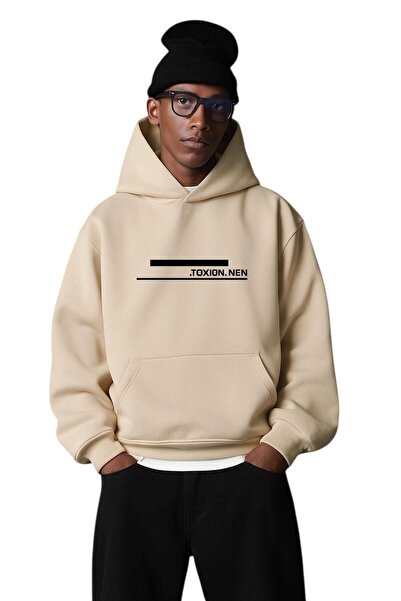 BENROMA 3-Ply Combed Cotton .Toxion.Nen Printed Unisex Hooded Sweatshirt
