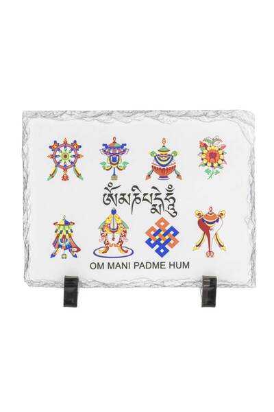 Feng Shui Placheta ( placa ) cu cele 8 simboluri tibetane