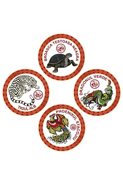 Feng Shui Set abtibilde sticker cu Cele 4 Animale celeste