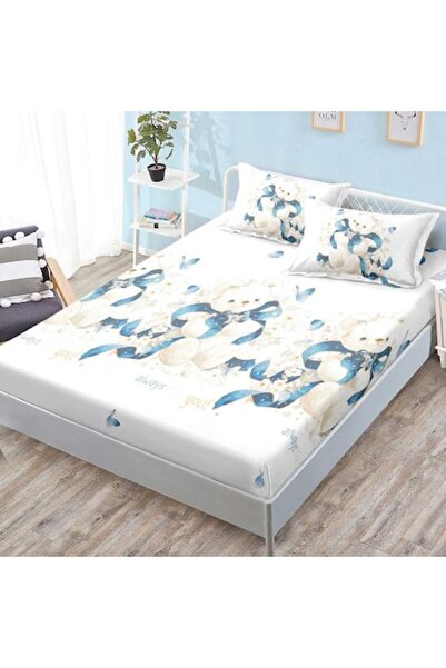 Casa de Vis Cearșaf de pat cu elastic + 2 fețe de pernă, 180/200, Casa de Vis...