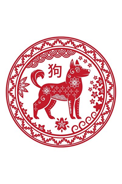 Feng Shui Abtibild sticker cu zodia Caine - mare