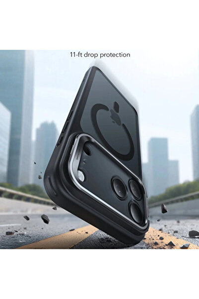 ESR iPhone 17 Pro Max Classic Hybrid HaloLock Kickstand, Black Frost