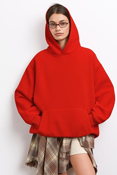 E-ROMA سترة رياضية بقلنسوة مطبوعة من القطن الممشط بثلاث خيوط للجنسين