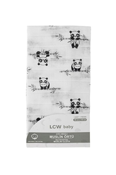LC Waikiki Panda Patterned Baby Girl Muslin Blanket 90X100 cm (W3)