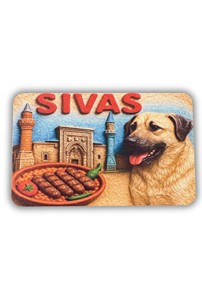 Woobizo Sivas ahşap tasarım buzdolabı magneti - Hediyelik Magnet