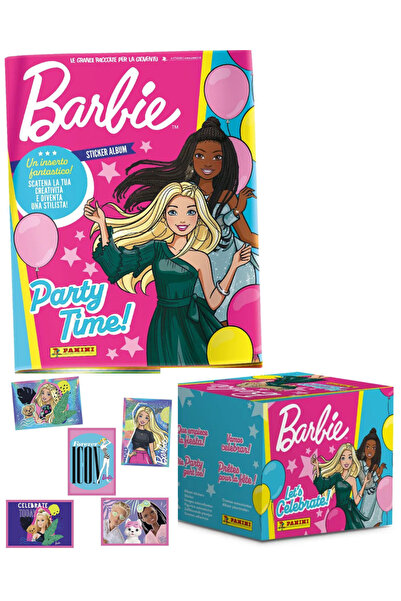 Next Plus حفلة باربي الرسمية المرخصة من بانيني! ألبوم ملصقات + صندوق (36 حزمة)