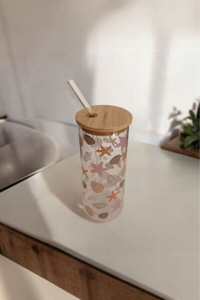 Panhera Bambu Kapaklı Cam Pipetli Kupa 650 ml | M3