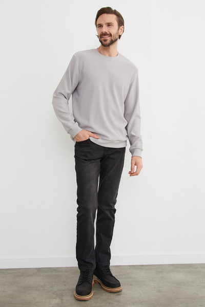 Fulla Moda Φούτερ Basic Corded Crew Neck
