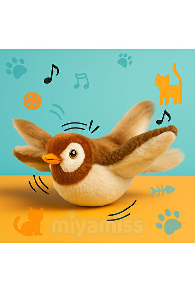 Miyamiss Evcil Hayvan Şarjlı Titreşimli Hareketli Uçan Kuş Oyuncak Gerçekçi R...