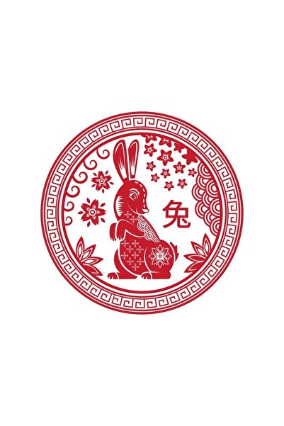 Feng Shui Abtibild sticker cu zodia Iepure - mic