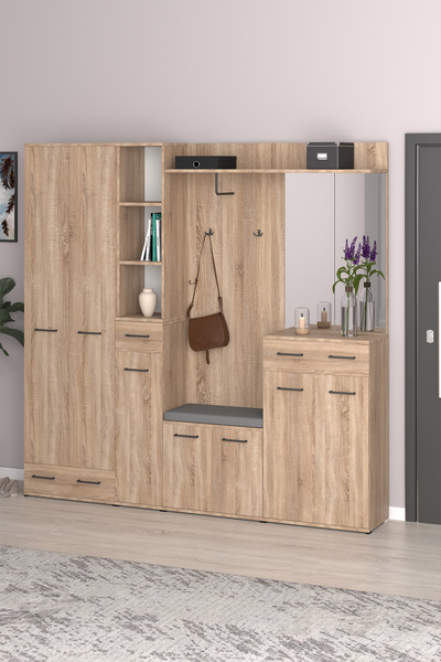 Genel Markalar Sonomo Portmanto Vestiyer Askılık, Aynalı, Ayakkabılık ve Orga...