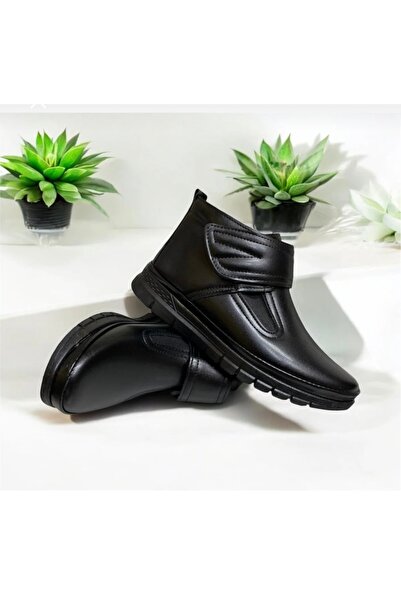 Wanetti kadın siyah cırtlı ortapedik taban anne bot