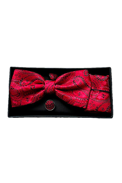 velve Elegant 3-piece set for men, bow tie, cufflinks and fabric handkerchief...