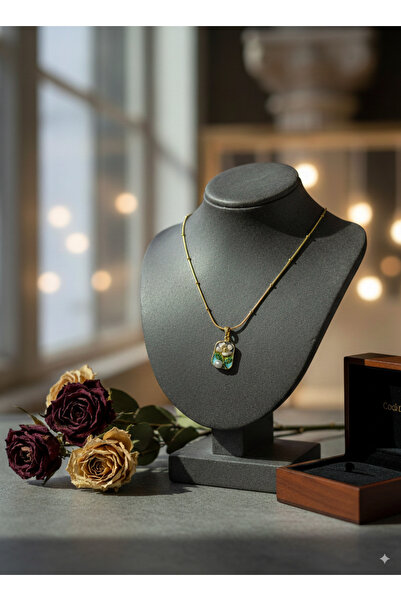 MEEB BİJUTERY قلادة من الفولاذ على شكل مروحة