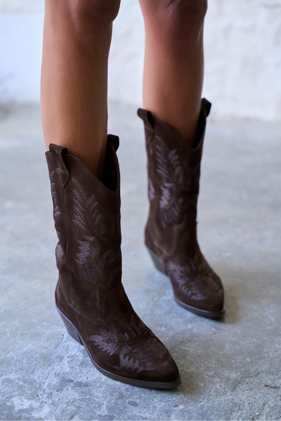 PELİN'İN AYAKKABILARI COMMUT KAHVE SÜET KOVBOY BOT