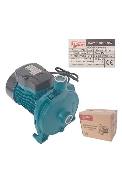 DDT Surface pump, DDT, CPM158, Cast iron, Turquoise/Black, Maximum suction 7 m