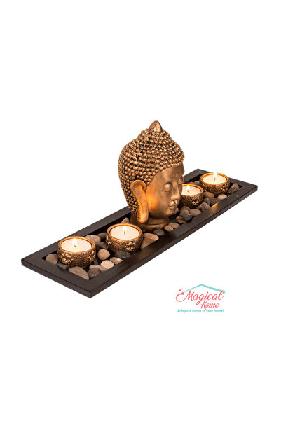OEM Candle holder and Buddha set 41x17x12 cm