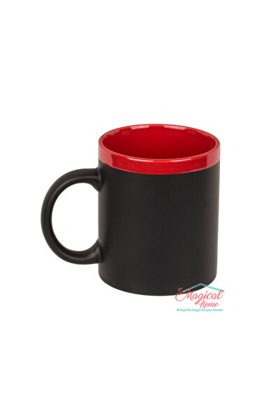 OEM Cana ceramica cu creta , margine rosu, 330 ml