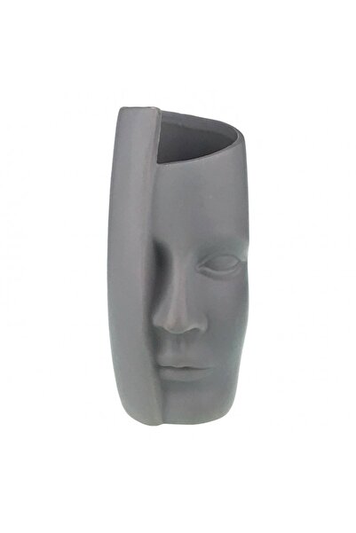 velve Venus Face Vase, Grey, 21 x 9 cm