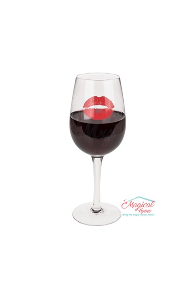 OEM Pahar vin Kiss &mustata 430 ml, set 2 bucati