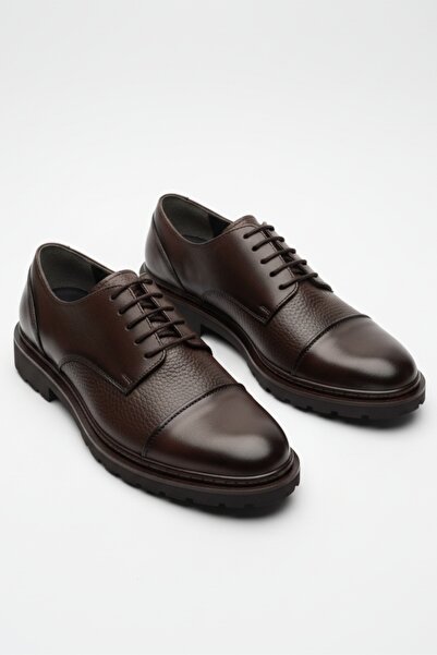LUSIVE %100 Hakiki Deri Kahverengi Günlük Rahat Klasik Erkek Ayakkabı LUASS27AL0045