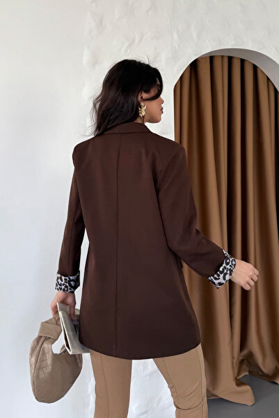Mila Kahverengi Leoparlı Blazer Ceket