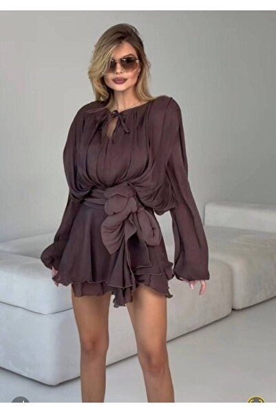 GLAMSI Rochie scurtă vâscoză cu pantaloni scurți interiori