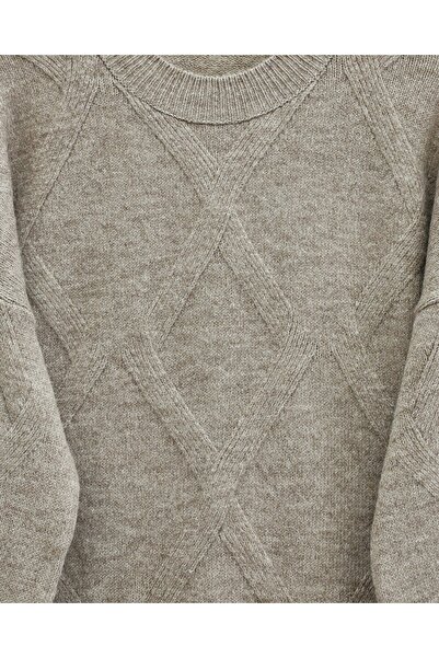 Modamorfo Baklava Patterned Soft Knit Tunic - Earth