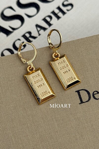 MioArt Sallantılı Külçe Şekilli Halka Küpe