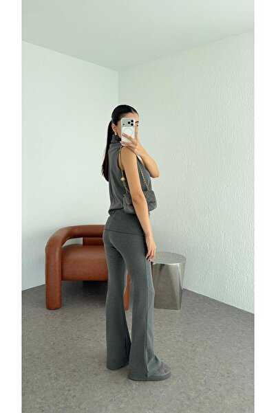 HAZELANNA Layered Anthracite Pants