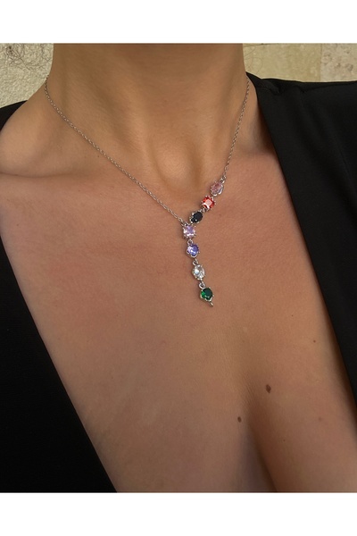 pop up store Seven Stone Steel Chain Y Necklace