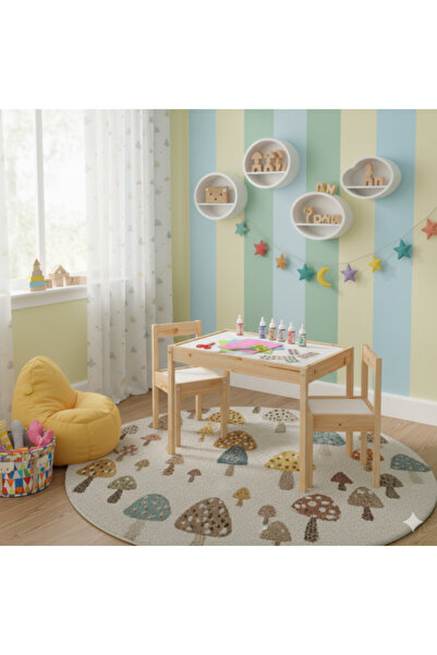 Moni Wooden table and chair set for children 2–6 years old – practical furniture for play and study