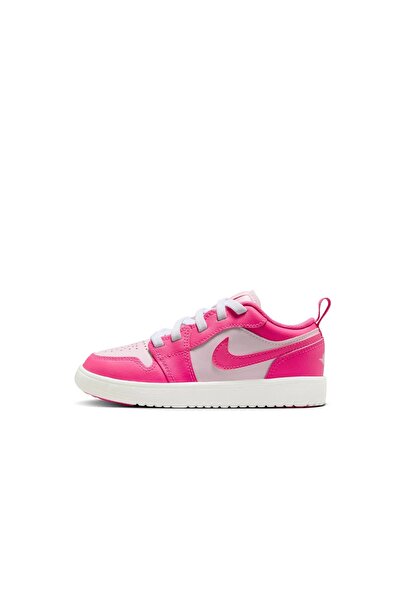 Nike Jordan 1 Low Alt Ps kız Çocuk lastik bağcıklı pembe cırtlı deri Ayakkabı dr9748-661