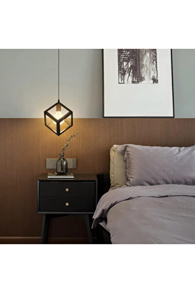 Crestj قلادة حديثة مكعب أسود