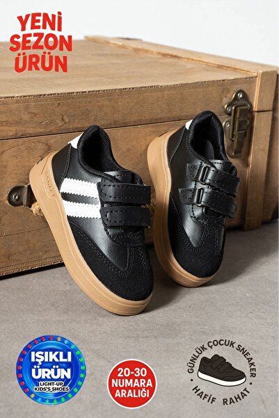 AlbiShoes Unisex Erkek - Kız - Çocuk Bebek Işıklı Cırtlı Okul Ayakkabısı Sneaker Çocuk Spor Ayakkabı