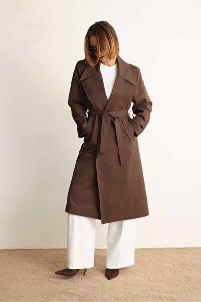 Swass Gabardin Trençkot Kahverengi