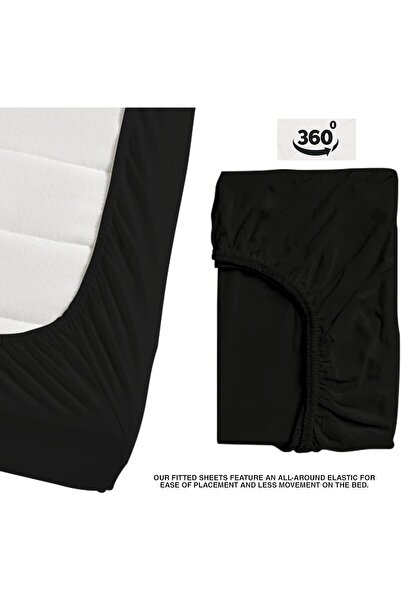 AL SAHIR GARMENT INDUSTRY L.L.C ملاءة سرير فاخرة فاخرة مقاس كينج - ملاءة سرير ملائمة مقاس 152 × 198، عدد الخيوط 220