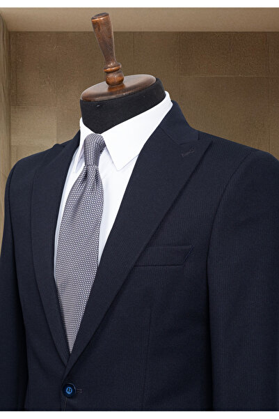 Sergio Menswear Ανδρικό μπλέιζερ σε μπλε ναυτικό κλασικό εφαρμοστό