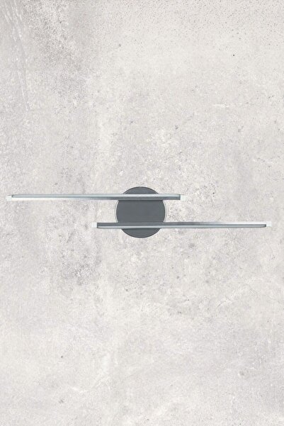 Luzarana Sare Aplik Modern Tasarım Gri Renk - Gün Işığı Ledli Banyo - Mutfak - Salon Led Duvar Aplik