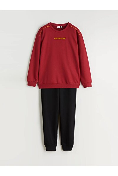 LC Waikiki Lc Waikikired Crew Neck Printed Boys' Tracksuit Set